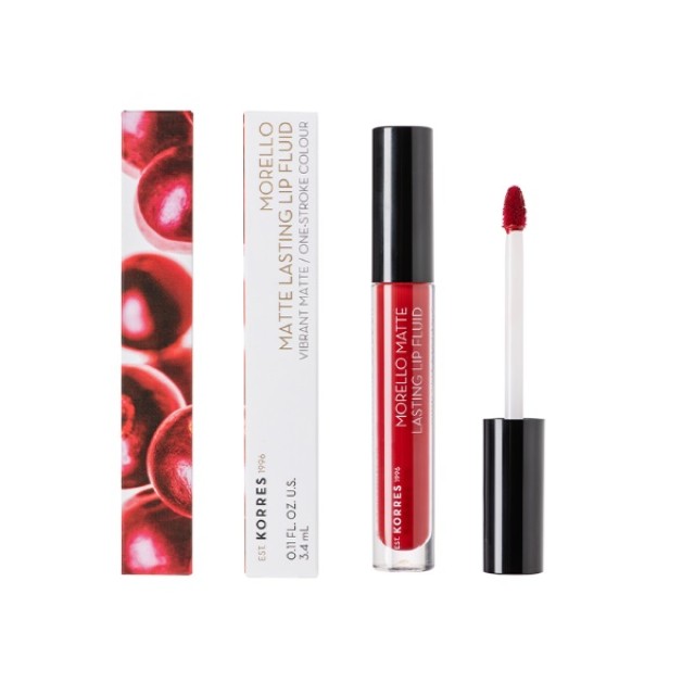 Korres Morello Matte Lasting Lip Fluid No59 Brick Red 3,4ml (Υγρό Κραγιόν Μεγάλης Διάρκειας σε Κεραμ