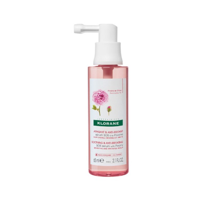 Klorane Peony Soohing & Anti-Irritating SOS Serum 65ml (Ορός Μαλλιών για το Ερεθισμένο & Ευαίσθητο Τριχωτό της Κεφαλής) 