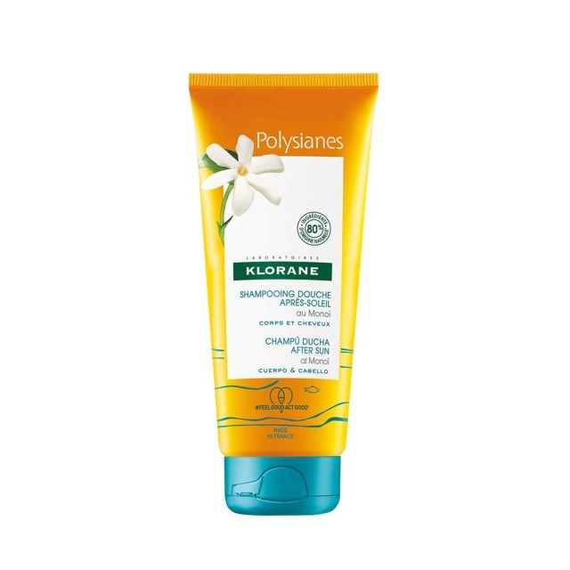 Klorane Polysianes After Sun Shower Shampoo 200ml (Τζελ Ντους για Σώμα & Μαλλιά για Mετά τον Ήλιο)