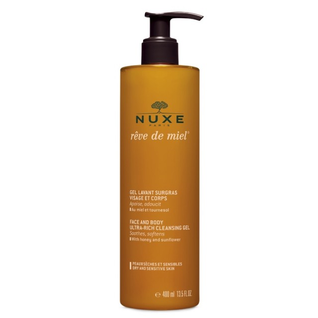 Nuxe Reve De Miel Face & Body Ultra Rich Cleansing Gel 400ml (Τζελ Καθαρισμού για Πρόσωπο & Σώμα)