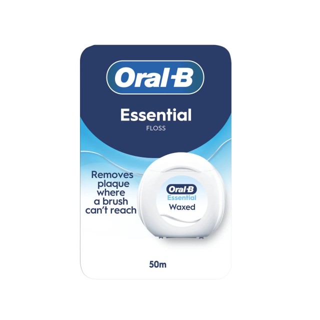 Oral-B Essential Waxed Floss 50m (Κηρωμένο Οδοντικό Νήμα)
