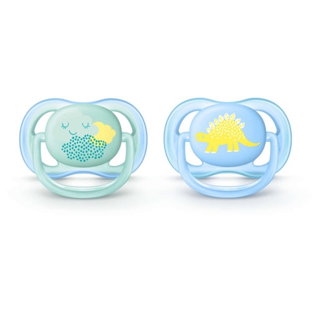 Avent Ultra Air Boy SCF344/20 0-6m (Ελαφριά Πιπίλα Σιλικόνης για Αγόρι 0-6m 2τεμ & Θήκη)