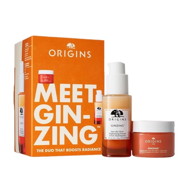 Origins GinZing SET Energizing Gel Cream 50ml & Into The Glow Brightening Serum 30ml