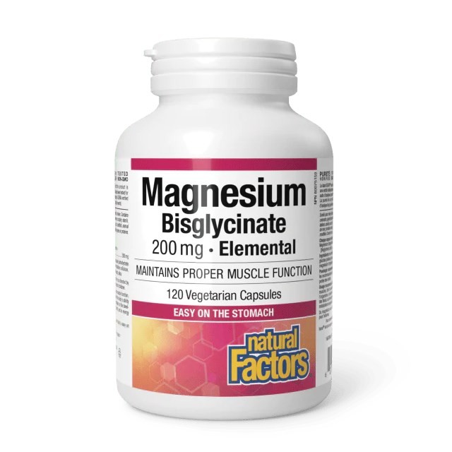 Natural Factors Magnesium Bisglycinate 200mg Elemental 120caps