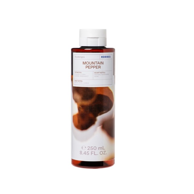 Korres Mountain Pepper Shower Gel 250ml (Ανδρικό Αφρόλουτρο με Νότες από Πορτοκάλι, Πιπέρι και Musk)