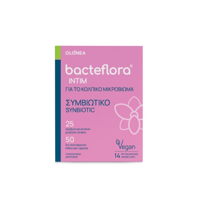 OLONEA Bacteflora ΙΝΤΙΜ 14caps (Συμπλήρωμα Διατροφής με Προβιοτικά & Πρεβιοτικά για το Κολπικό Μικροβίωμα)