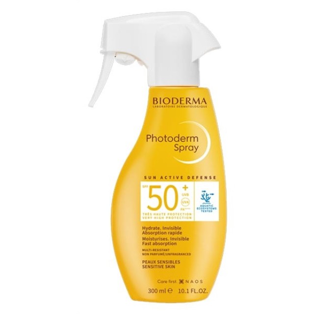 Bioderma Photoderm Spray SPF50+ 300ml (Αντηλιακό Σπρέι Προσώπου & Σώματος με Λεπτόρρευστη Ενυδατική Υφή)