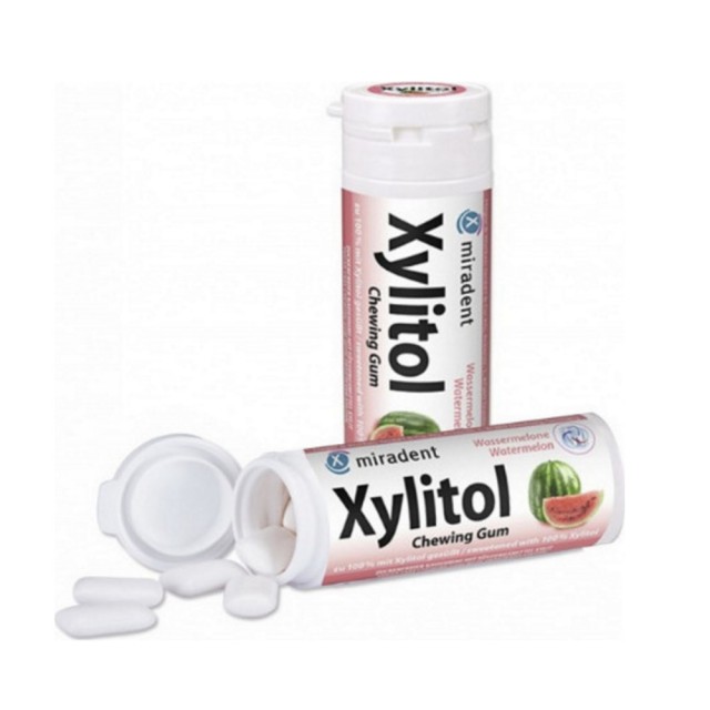 Miradent Xylitol Chewing Gum Watermelon 30τεμ (Οδοντότσιχλα με Ξυλιτόλη Γεύση Καρπούζι)