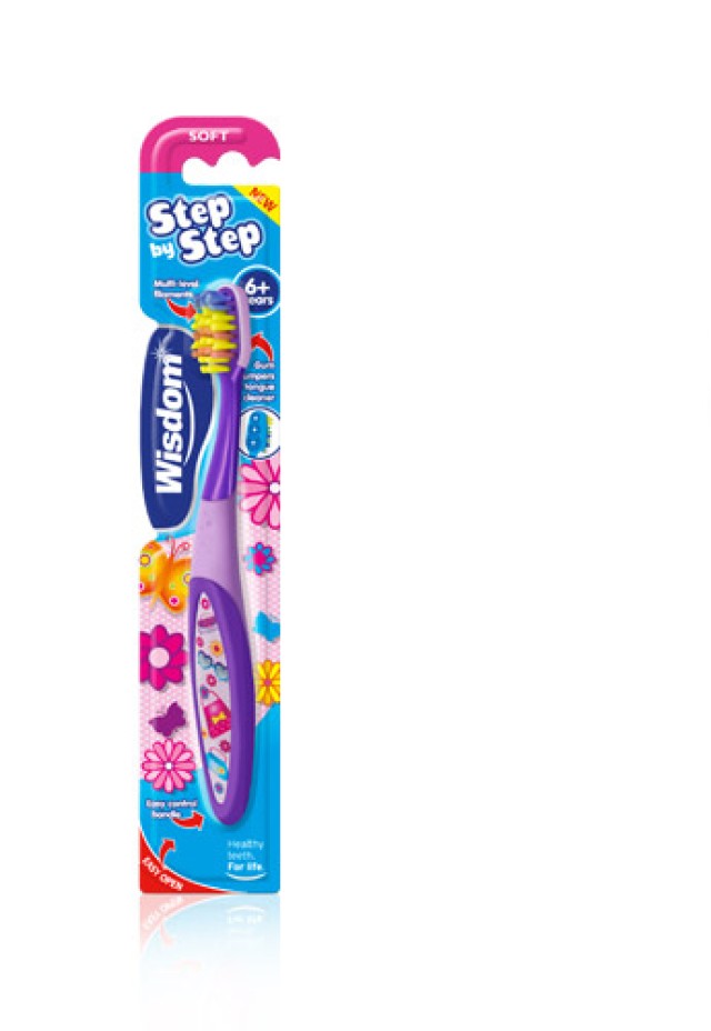 Wisdom Step By Step Toothbrush 6+Years (Παιδική Οδοντόβουρτσα Κατάλληλη Για Παιδιά Άνω Των 6 Ετών)
