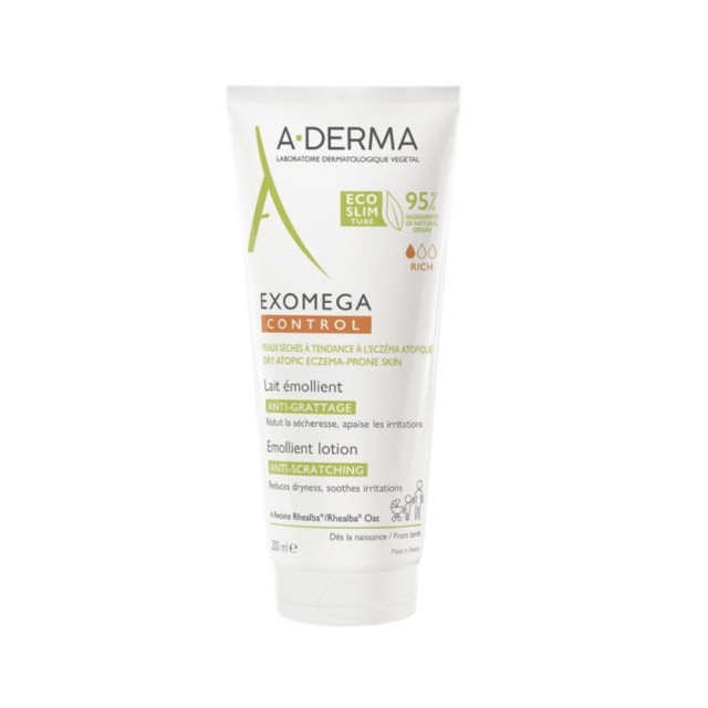 A Derma Exomega Control Emollient Lotion 200ml (Μαλακτικό Γαλάκτωμα Κατά του Κνησμού για Πολύ Ξηρή Ε