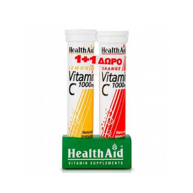 Health Aid SET Vitamin C 1000mg Lemon 20tabs & GIFT Vitamin C 1000mg Orange 20tabs