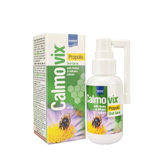 Intermed Calmovix Propolis Oral Spray 40ml (Εκνέφωμα με Εκχύλισμα Πρόπολης για Ανακούφιση του Ερεθισμένου Λαιμού, Βήχα & Βραχνάδας)