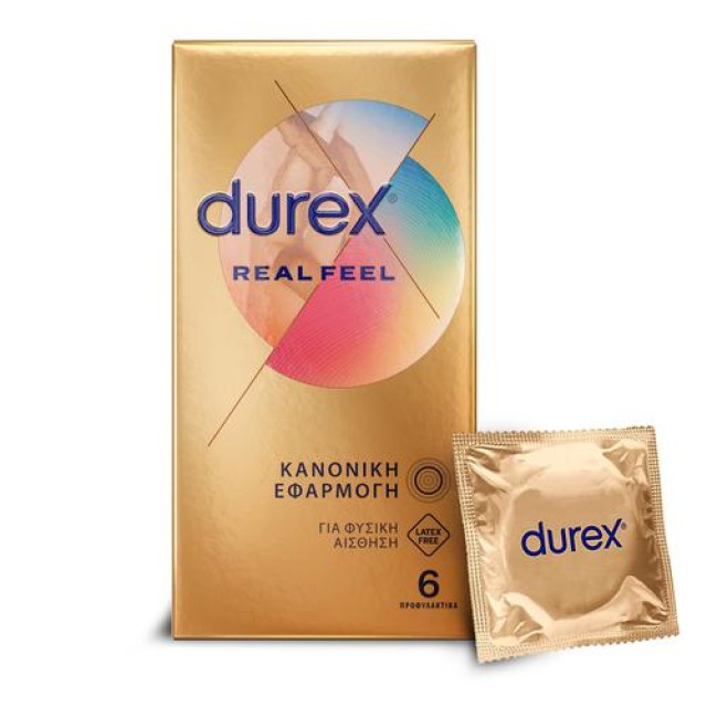 Durex Real Feel 6τεμ (Πολύ Λεπτά Προφυλακτικά Χωρίς Λάτεξ)