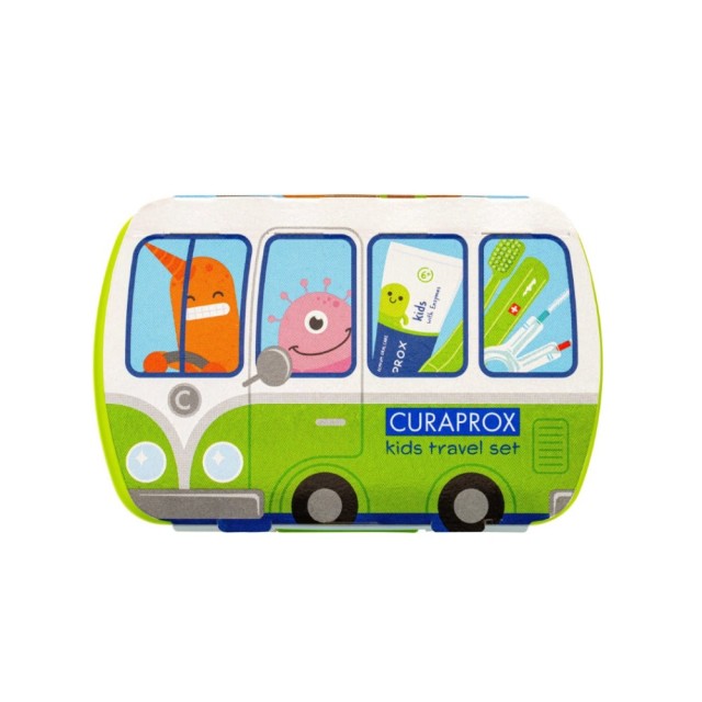 Curaprox Kids Travel Set Green (Σετ Ταξιδίου Στοματικής Φροντίδας για Παιδιά 6-12 Ετών - Πράσινο)