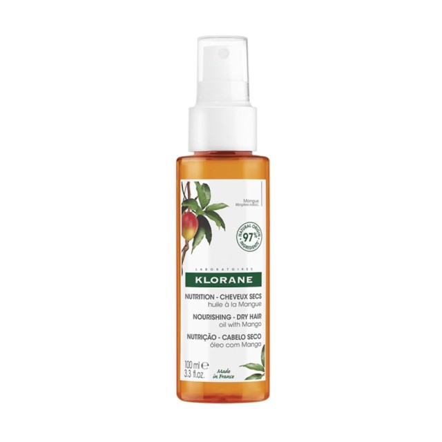 Klorane Mango Nourishing Dry Hair Oil 100ml (Διφασικό Έλαιο Μαλλιών με Μάνγκο για Ξηρά Μαλλιά)