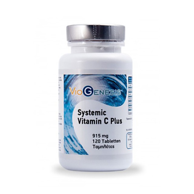 Viogenesis Vitamin C Systemic Plus 915mg 120tabs (Συμπλήρωμα Διατροφής με Βιταμίνη C μη Όξινης Μορφής)