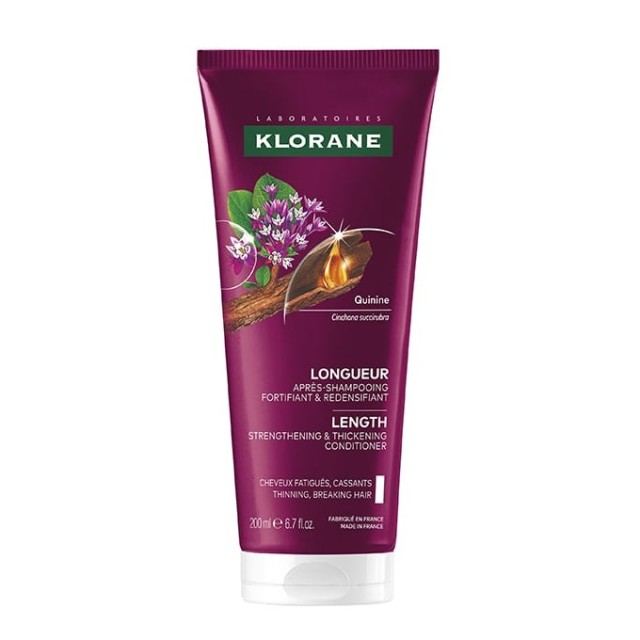Klorane Quinine Length Strengthening & Thickening Conditioner 200ml (Μαλακτική Kρέμα Eπιτάχυνσης της Aνάπτυξης των Μαλλιών)