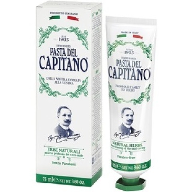 Pasta Del Capitano Natural Herbs 75ml (Οδοντόκρεμα με Καταπραϋντικές Ιδιότητες) 