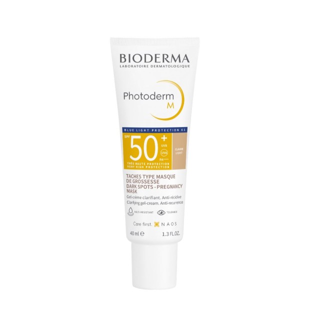 Bioderma Photoderm M SPF50+ Light 40ml (Αντηλιακή Κρέμα/Τζελ Προσώπου με Χρώμα για Ευαίσθητη Επιδερμ