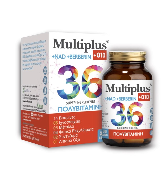 Helath Plus Multiplus 30caps (Συμπλήρωμα Διατροφής με Bιταμίνες, Iχνοστοιχεία,  Mέταλλα & Eκχυλίσματα Bοτάνων)
