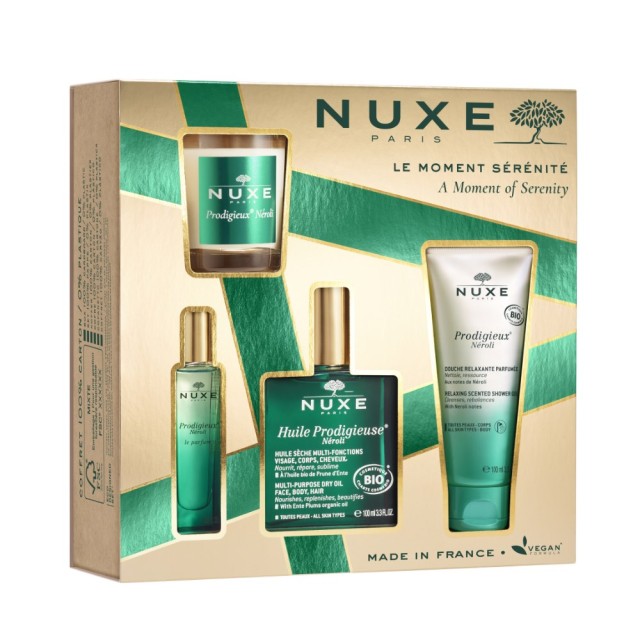 Nuxe Xmas SET Neroli Multi-Purpose Dry Oil 100ml & Shower Gel 100ml & Le Parfum 15ml & Candle