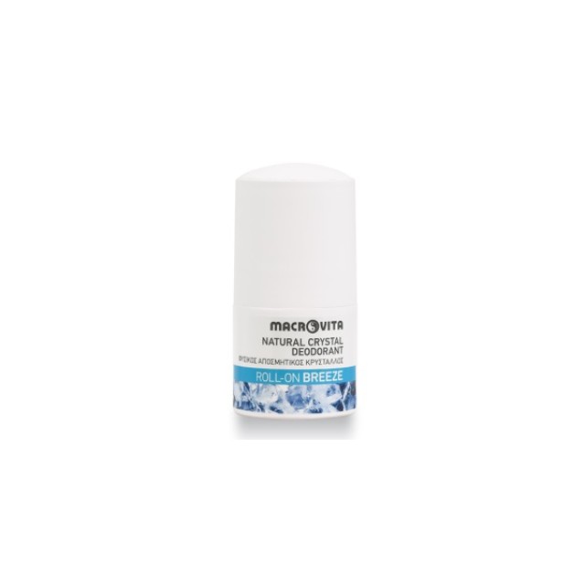 Macrovita Natural Crystal Deodorant Φυσικός Αποσμητικός Κρύσταλλος Roll On Breeze 50ml