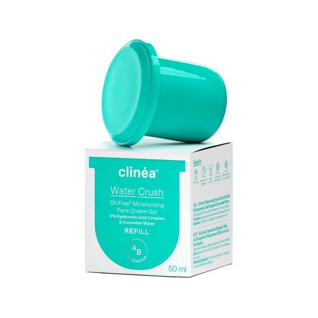 Clinea Refill Water Crush Moisturizing Day Cream-Gel 50ml (Ανταλλακτική Κάψουλα με Ενυδατική Κρέμα-Τζελ Προσώπου Ελαφριάς Υφής)