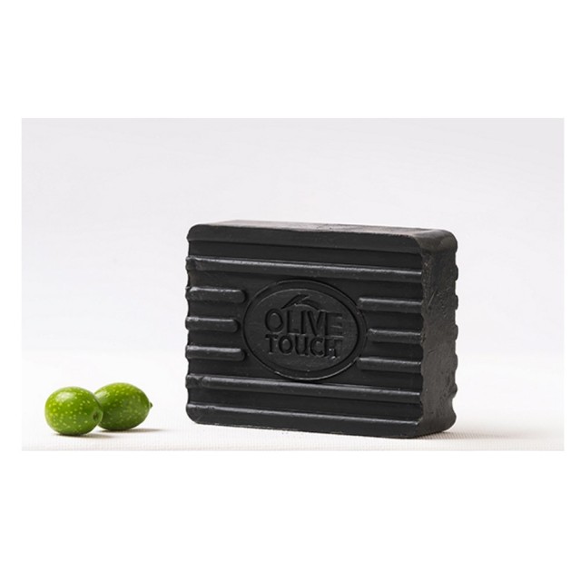 Olive Touch Black Lava Effect Soap Bar 100gr (Παραδοσιακό Σαπούνι Ελαιόλαδου με Ηφαιστειακή Λάβα)