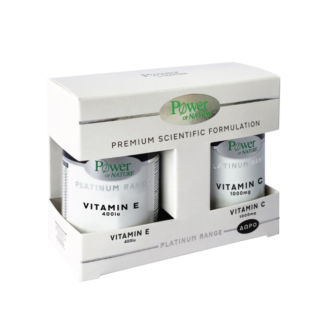 Power Health Platinum SET Vitamin E 400iu 30caps & ΔΩΡΟ Vitamin C 1000mg 20tabs (ΣΕΤ για Ενίσχυση του Ανοσοποιητικού με Βιταμίνη Ε & ΔΩΡΟ Βιταμίνη C) 