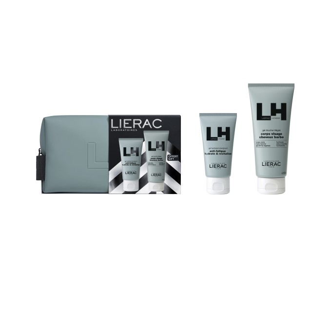 Lierac Homme Xmas SET Energizing Moisturizing Gel 50ml & All-Over Shower Gel 200ml (ΣΕΤ με Ανδρικό Ενυδατικό Gel για Πρόσωπο & Μάτια, Αφρόλουτρο & ΔΩΡΟ Νεσεσέρ)
