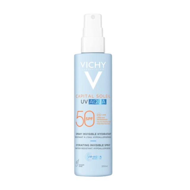 Vichy Capital Soleil UV Aqua SPF50 200ml (Ενυδατικό Spray Γαλάκτωμα Σώματος)