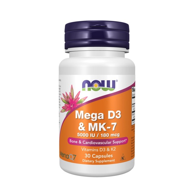 Now Mega D3 & MK-7 30caps (Συμπλήρωμα Διατροφής με Βιταμίνη D3 & K2)