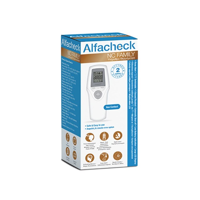Alfacheck NC Family Infared Thermometer (Υπέρυθρο Θερμόμετρο Ανέπαφης Μέτρησης Θερμοκρασίας Σώματος & Αντικειμένων)