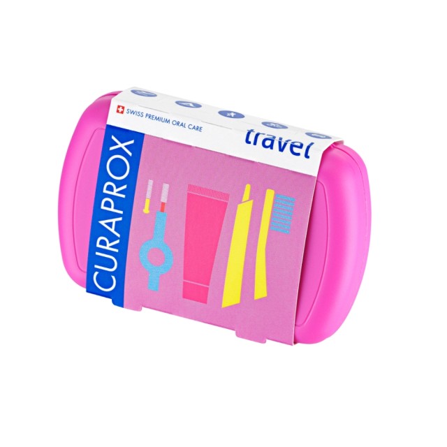 Curaprox Be You Travel Set Ροζ (Σετ Ταξιδίου Στοματικής Φροντίδας με Οδοντόβουρτσα, Μεσοδόντια Βουρτσάκια & Οδοντόκρεμα Τζιν Τόνικ & Λωτός)