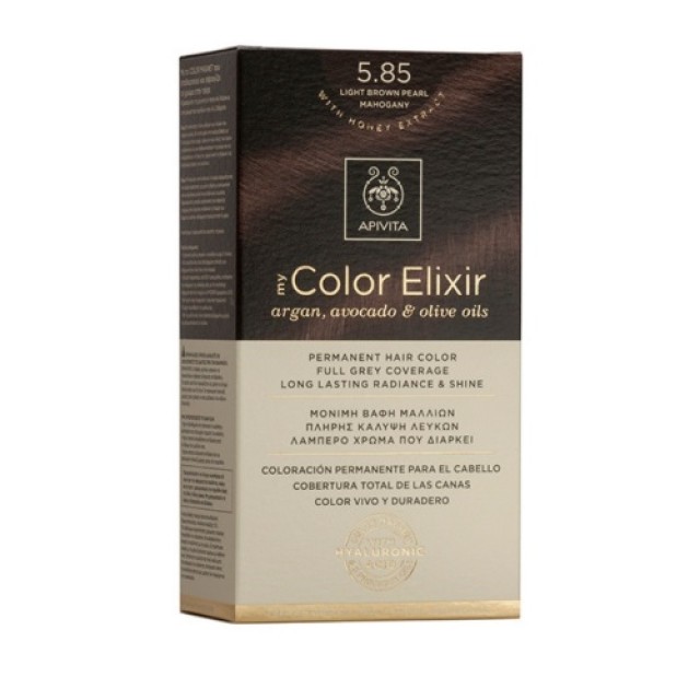 Apivita My Color Elixir N 5.85 (Βαφή Μαλλιών - Καστανό Ανοιχτό Περλέ Μαονί Χρώμα)