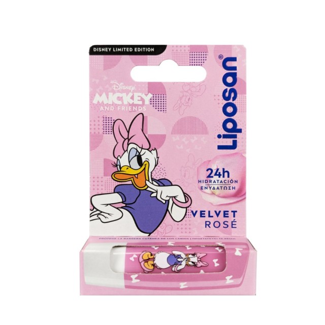 Liposan Velvet Rose Caring Lip Balm Disney Daisy 4,8gr (Ενυδατικό Balm Χειλιών με Απαλό Ροζ Χρώμα)