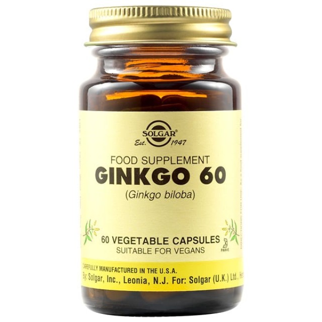 Solgar Ginkgo Biloba 60 60caps (Φυτικό Εκχύλισμα)