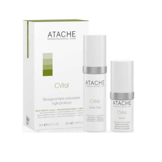 Atache C Vital SET Active Serum 15ml & Fluid 30ml (Αντιρυτιδική & Αντιγηραντική δράση)