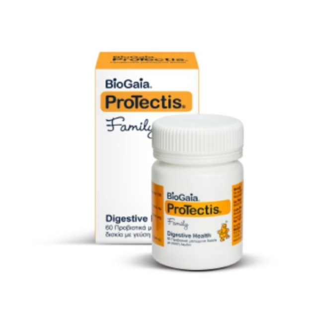 Biogaia Protectis Family 60tabs (Μασώμενα Προβιοτικά Δισκία με Γεύση Λεμόνι) 