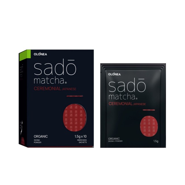 OLONEA Sado Matcha Ceremonial Japanese 10x1.5gr (Βιολογικό Τσάι Matcha σε Σκόνη σε Φακελάκια για Διαχείριση του Σωματικού Βάρους)