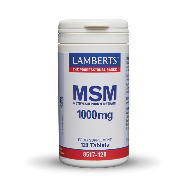 Lamberts Msm 1000mg 120 tabs (Διατροφικό Συμπλήρωμα με Μεθυλοσουλφομεθάνη)