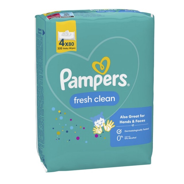 Pampers Fresh Clean Wipes 4x80pcs