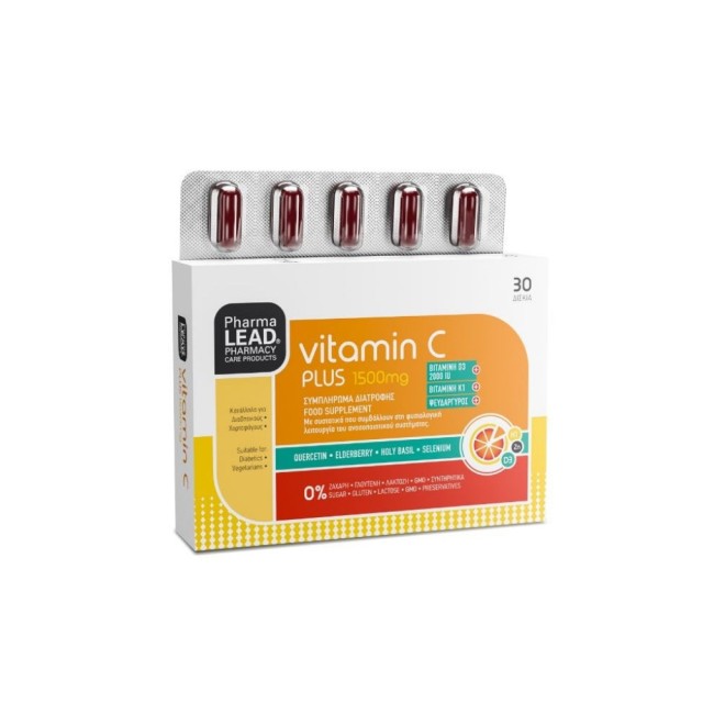 Pharmalead Vitamin C Plus 1500mg 30tabs (Συμπλήρωμα Διατροφής με Βιταμίνη C, D3, K1 & Ψευδάργυρο)