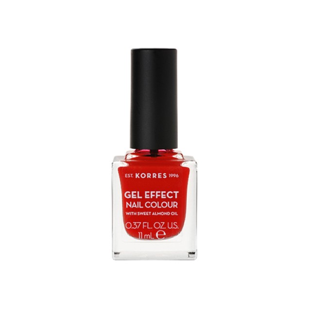 Korres Gel Effect Nail Colour No48 Coral Red 11ml (Ημιμόνιμο Βερνίκι Νυχιών με Αμυγδαλέλαιο - Κοραλο