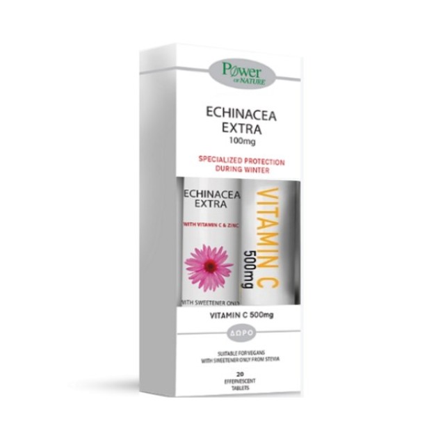 Power Health SET Echinacea Extra 20tabs & ΔΩΡΟ Vitamin C 500mg 20tabs (ΣΕΤ Συμπληρωμάτων Διατροφής με Εχινάκεια & ΔΩΡΟ Βιταμίνη C)