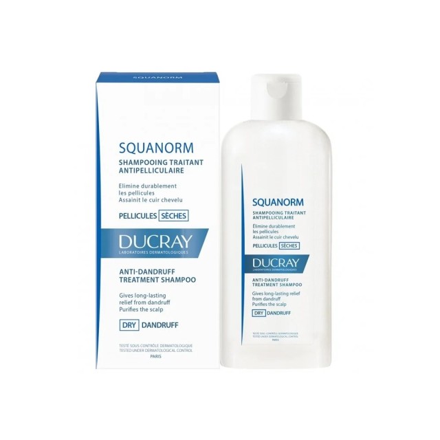 Ducray Squanorm Shampoo 200ml (Αντιπιτυριδικό Σαμπουάν Κατά της Ξηρής Πιτυρίδας)