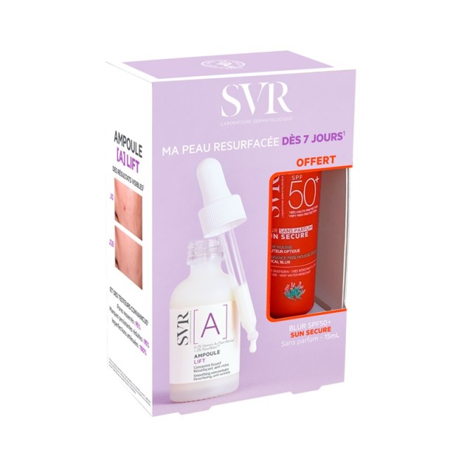 SVR SET A Ampoule Lift Retinol Anti-Wrinkle Smoothing 30ml & GIFT Sun Secure Blur SPF50+ 15ml