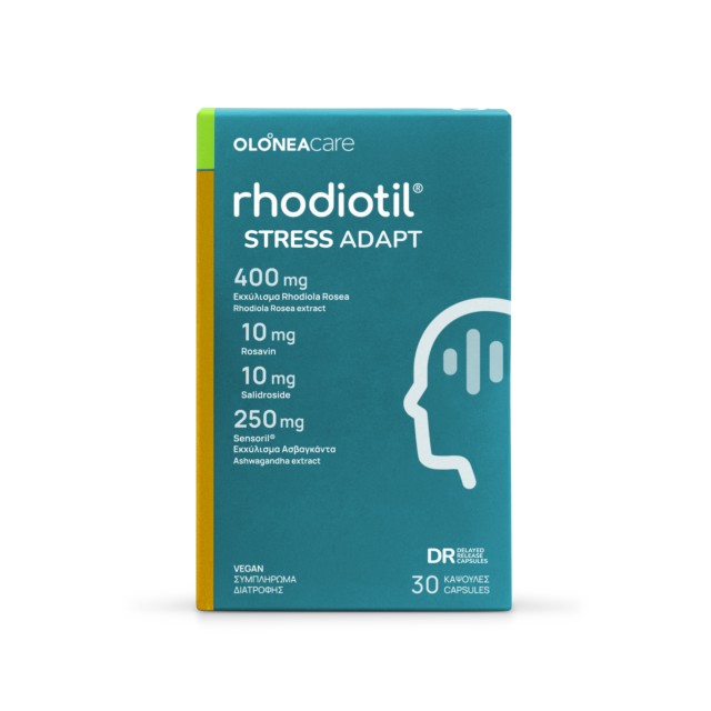 OLONEA Rhodiotil Stress Adapt 30caps (Συμπλήρωμα Διατροφής με Ροδιόλα & Ασβαγκάντα για τη Διαχείριση του Άγχους)