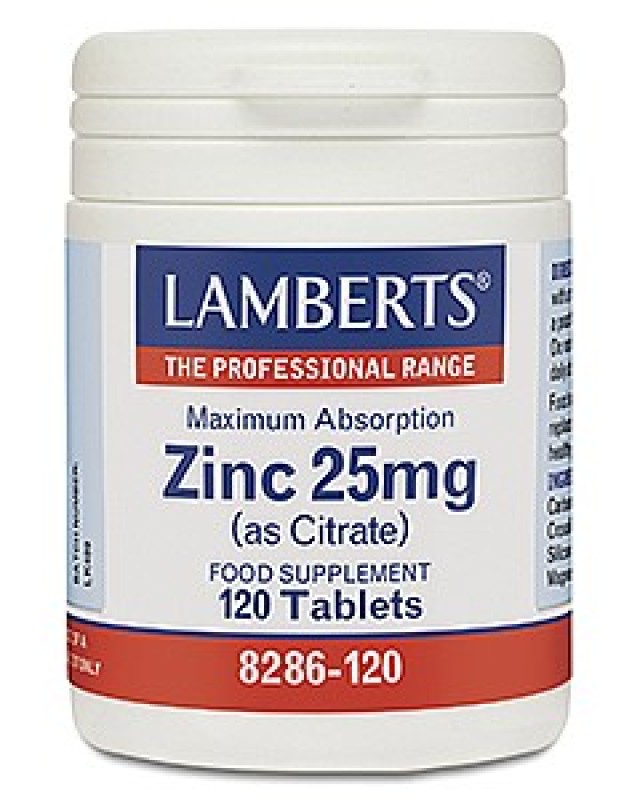 Lamberts Zinc 25mg Citrate 120tabs (Ψευδάργυρος)