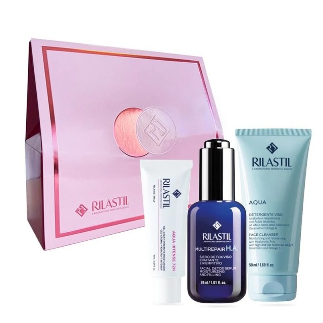 Rilastil Multirepair SET Aqua Intense 72h Gel-Cream 15ml & Multirepair H.A. Facial Detox Serum 30ml & Aqua Face Cleanser 50ml (Σετ για Ενυδάτωση & Λείανση Ρυτίδων)